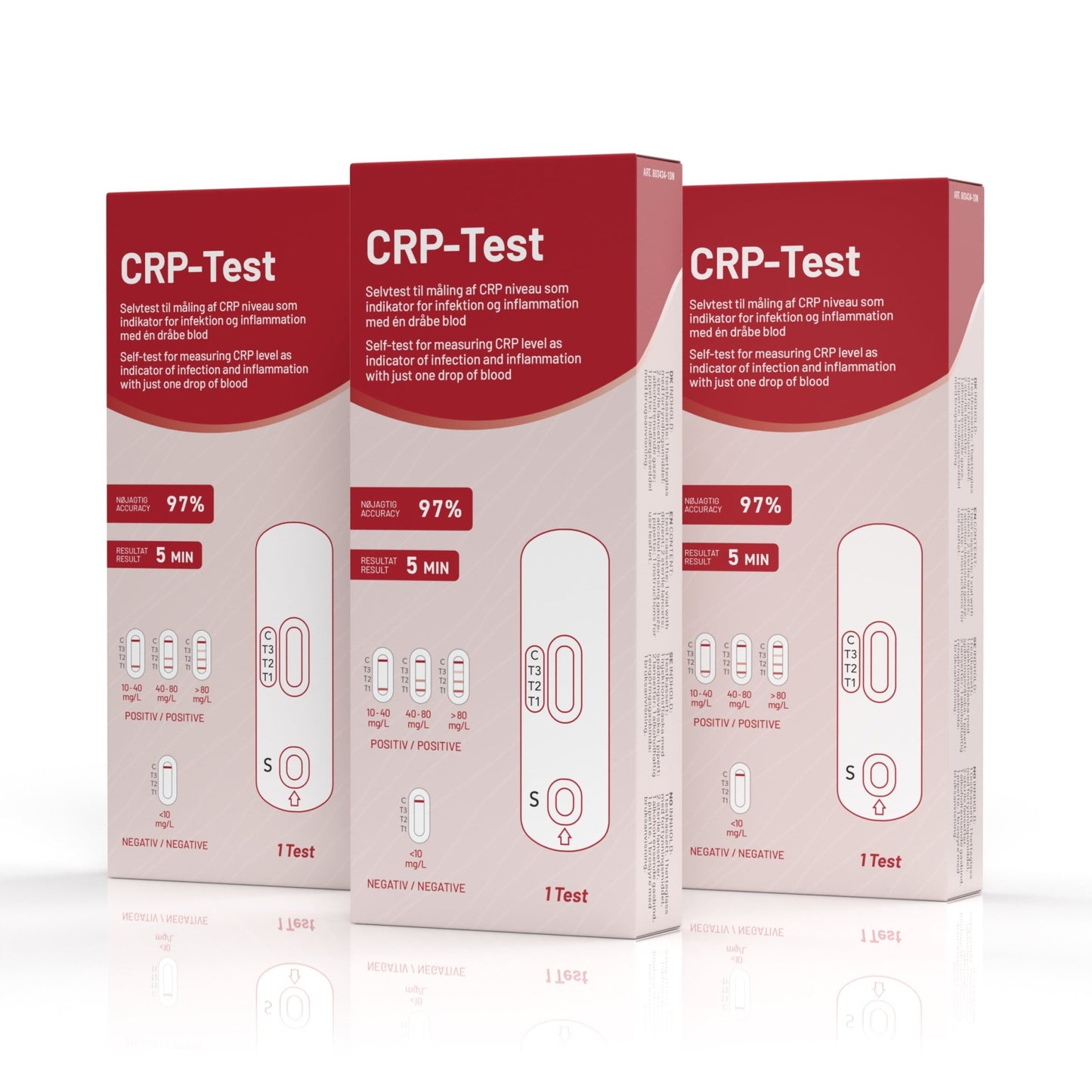 Infektionstal Test (CRP) 3 stk. - Nordic Tests ApS - (2-items)